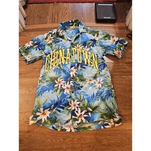 CHINATOWN MARKET Men’s Small USA Floral Hawaiian Camp Button Shirt Retro